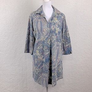 LRL Women’s Size Small Paisley Boyfriend Sleep Shirt.